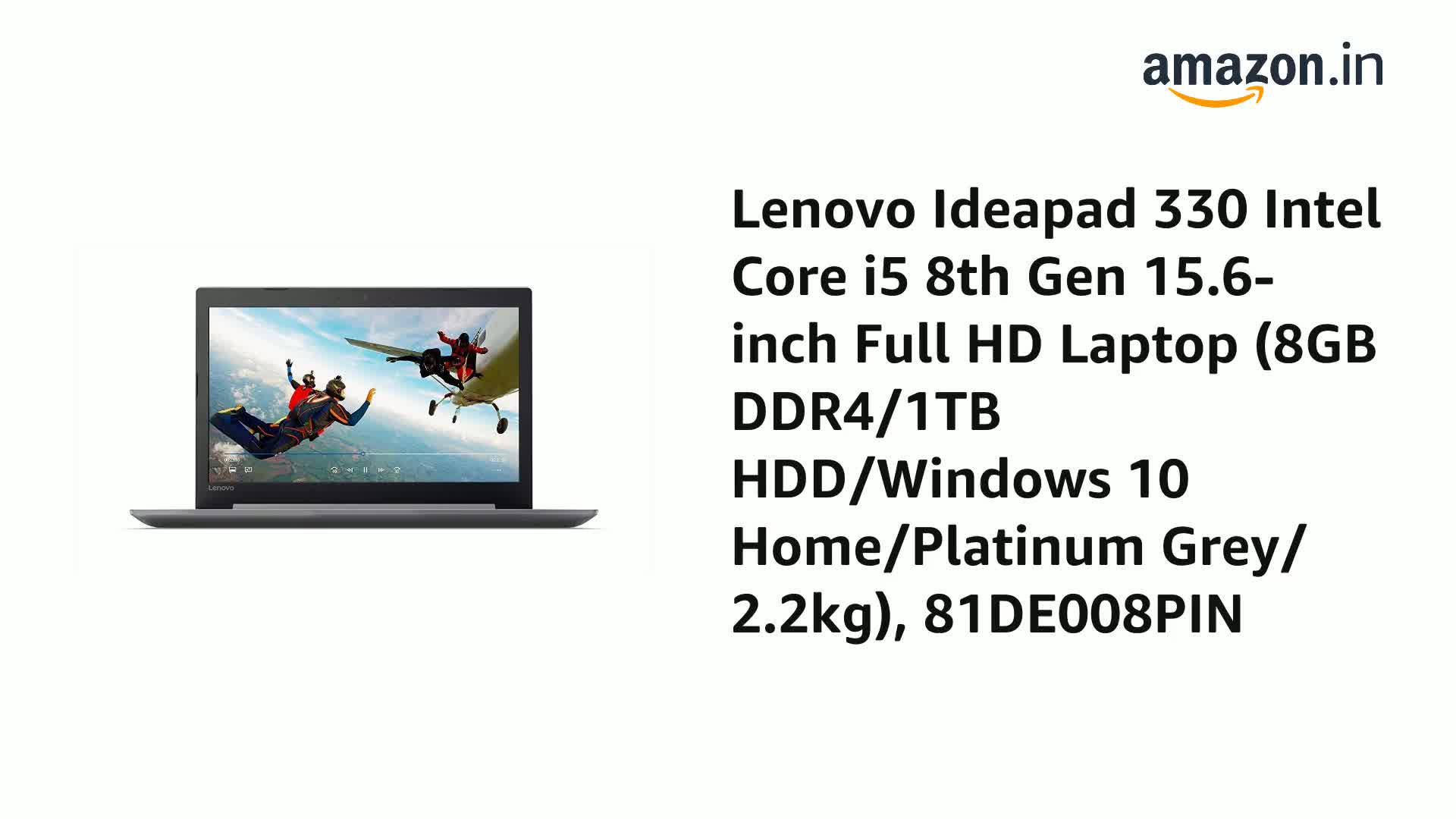 Lenovo Ideapad 330 Intel Core i5 8th Gen 15.6-inch Full HD Laptop